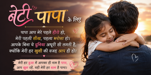 Beti Papa Ke Liye Shayari | Emotional Father Daughter Quotes