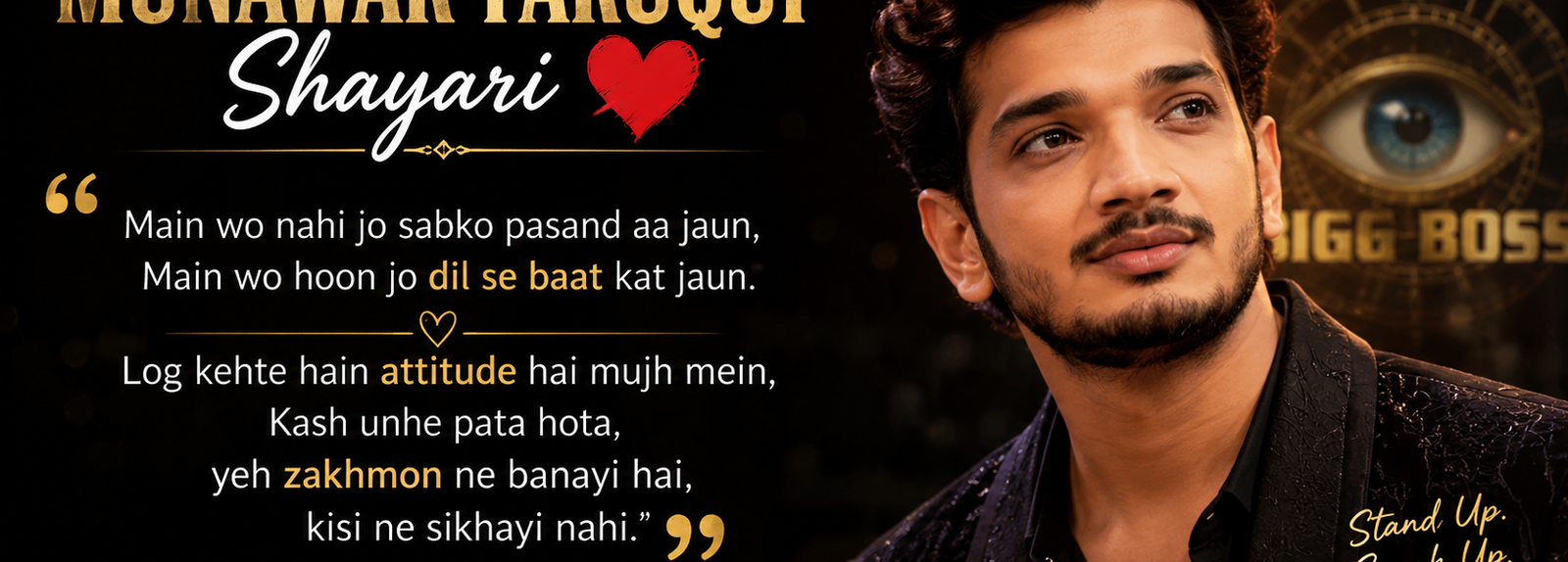 Munawar Faruqui Shayari Bigg Boss ❤️ Heart Touching Lines